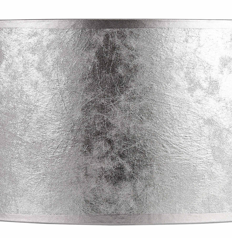 Deco Sigma Round Cylinder, 400 x 180mm Silver Foil With White Lining Shade • D0588