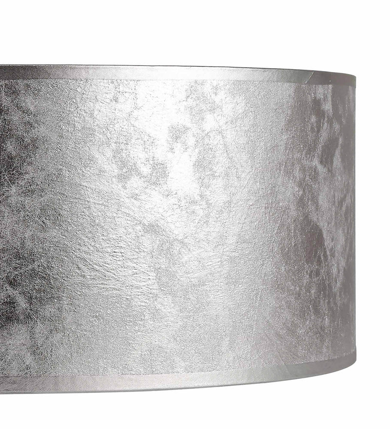 Deco Sigma Round Cylinder, 400 x 180mm Silver Foil With White Lining Shade • D0588