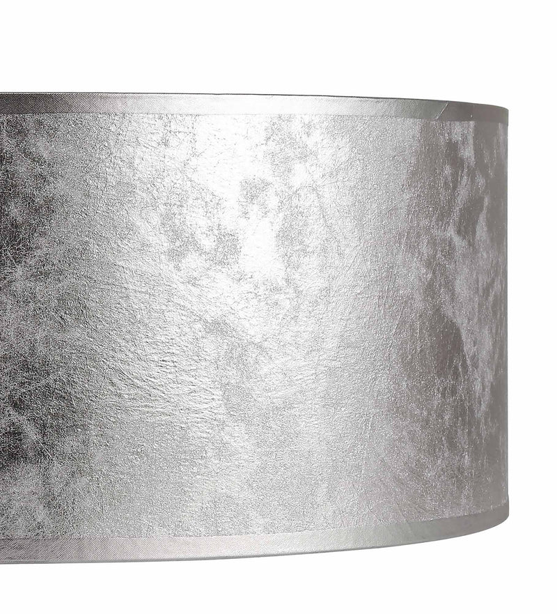 Deco Sigma Round Cylinder, 500 x 200mm Silver Foil With White Lining Shade • D0589