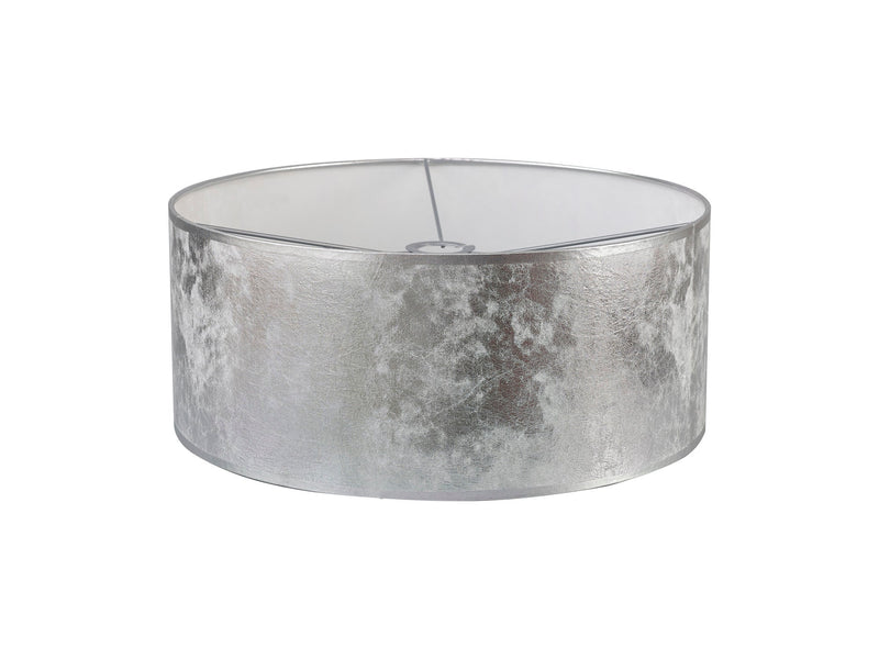 Deco Sigma Round Cylinder, 500 x 200mm Silver Foil With White Lining Shade • D0589