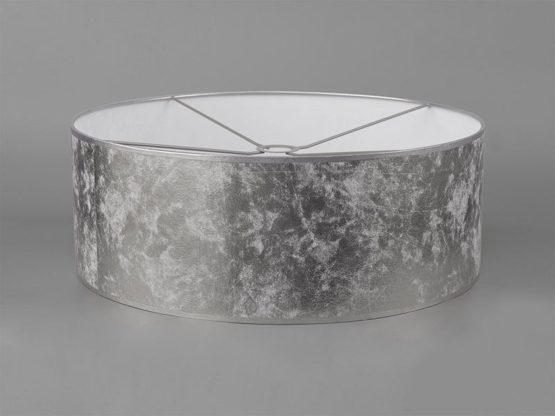 Deco Sigma Round Cylinder, 600 x 220mm Silver Foil With White Lining Shade • D0590