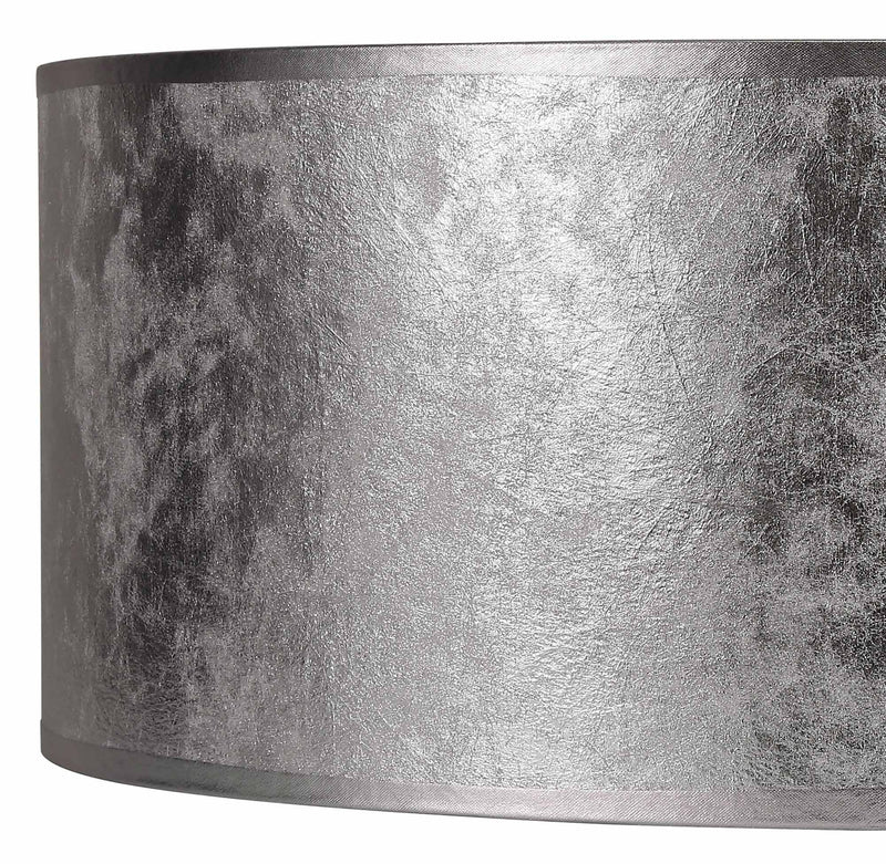 Deco Sigma Round Cylinder, 600 x 220mm Silver Foil With White Lining Shade • D0590