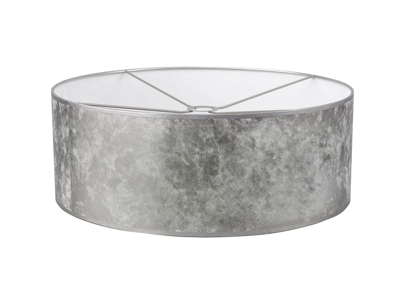 Deco Sigma Round Cylinder, 600 x 220mm Silver Foil With White Lining Shade • D0590