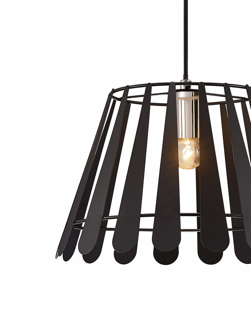 Deco Somerset Pendant 1 Light E27 Black/Polished Chrome • D0152