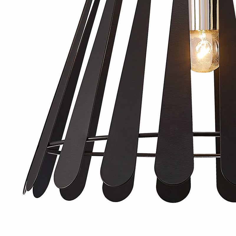 Deco Somerset Pendant 1 Light E27 Black/Polished Chrome • D0152