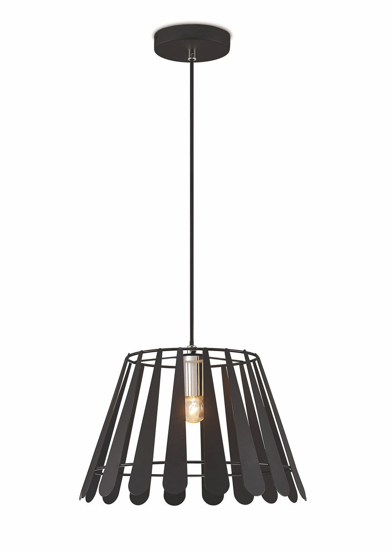 Deco Somerset Pendant 1 Light E27 Black/Polished Chrome • D0152