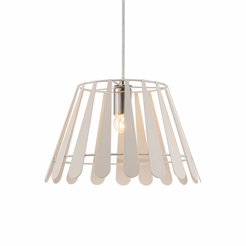 Deco Somerset Pendant 1 Light E27 White/Polished Chrome • D0153