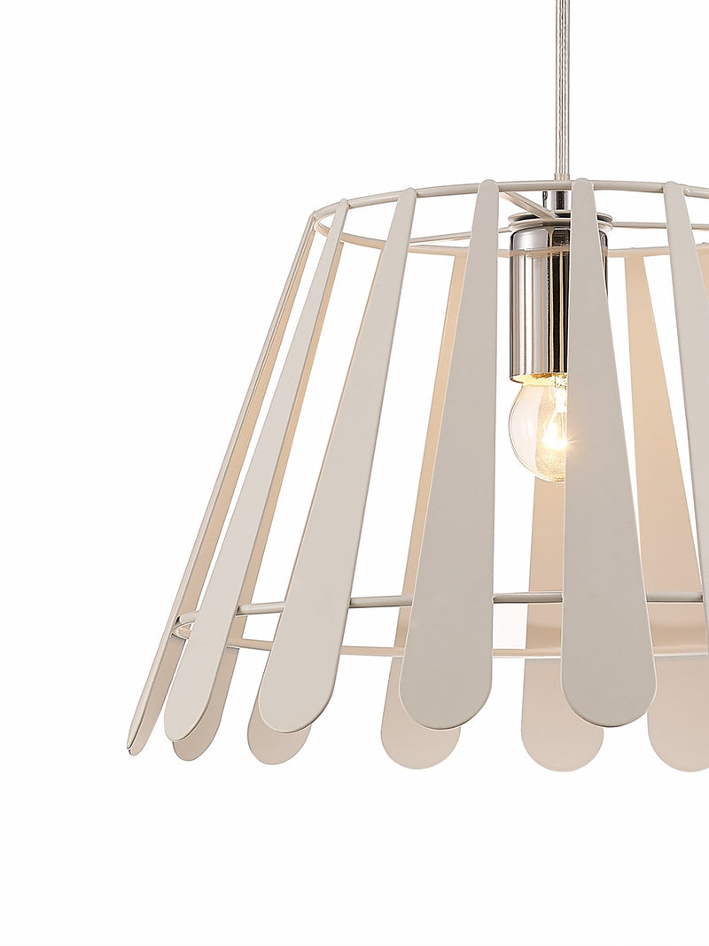 Deco Somerset Pendant 1 Light E27 White/Polished Chrome • D0153