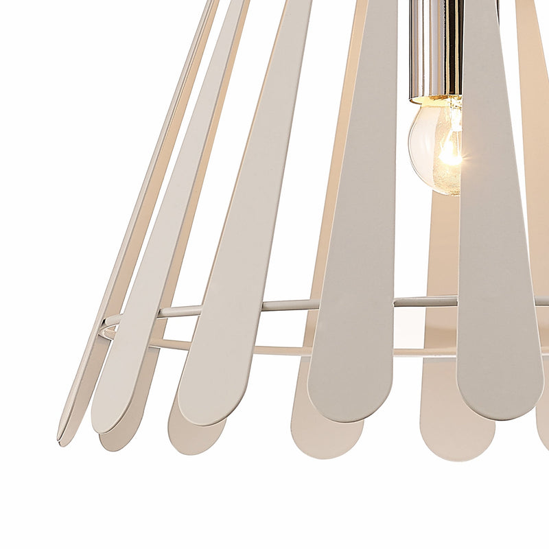 Deco Somerset Pendant 1 Light E27 White/Polished Chrome • D0153