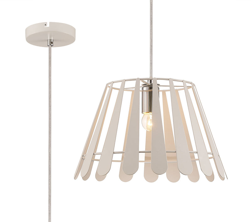 Deco Somerset Pendant 1 Light E27 White/Polished Chrome • D0153