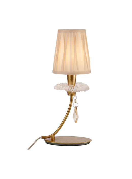 Mantra M6297 Sophie Table Light, 1 x E14 (Max 20W), Gold Painting, Cream Shade • M6297