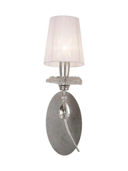 Mantra M6305 Sophie Wall Light, 1 x E14 (Max 20W), Silver Painting, White Shade • M6305