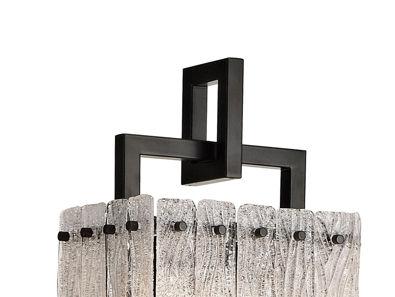 Regal Lighting SL-1768 2 Light Floor Lamp Matt Black And Glass Panels