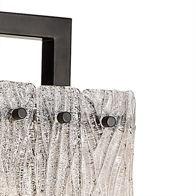 Regal Lighting SL-1768 2 Light Floor Lamp Matt Black And Glass Panels