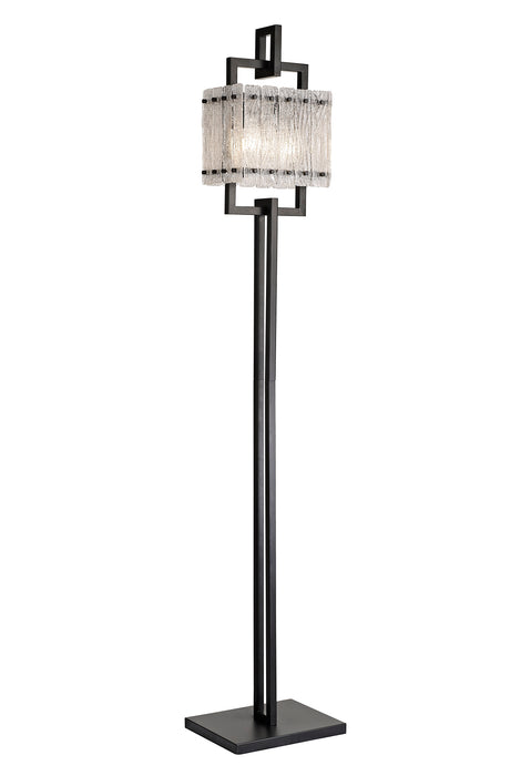 Regal Lighting SL-1768 2 Light Floor Lamp Matt Black And Glass Panels