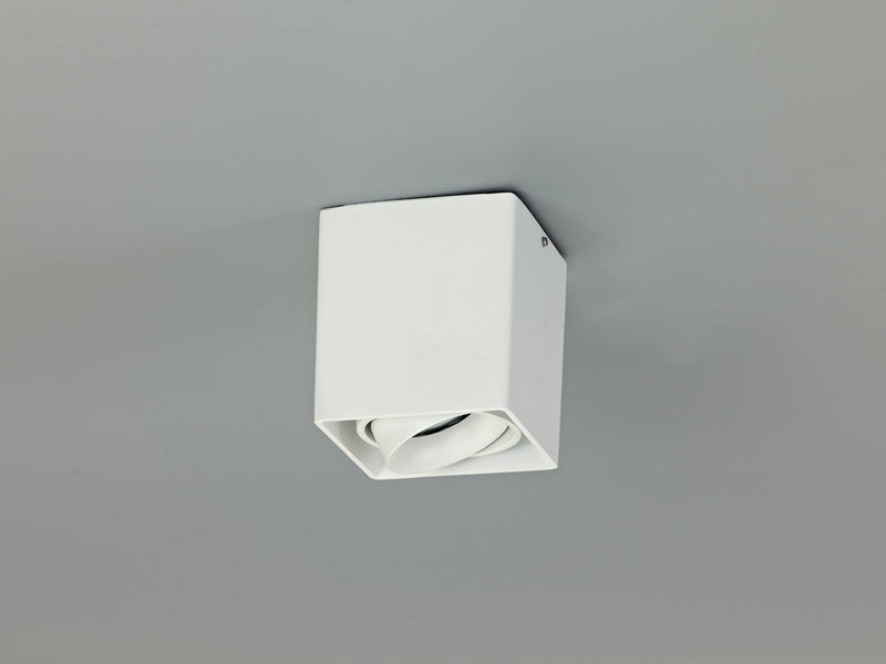Deco Stom Adjustable Square Spotlight, 1 Light GU10, Sand White • D0473