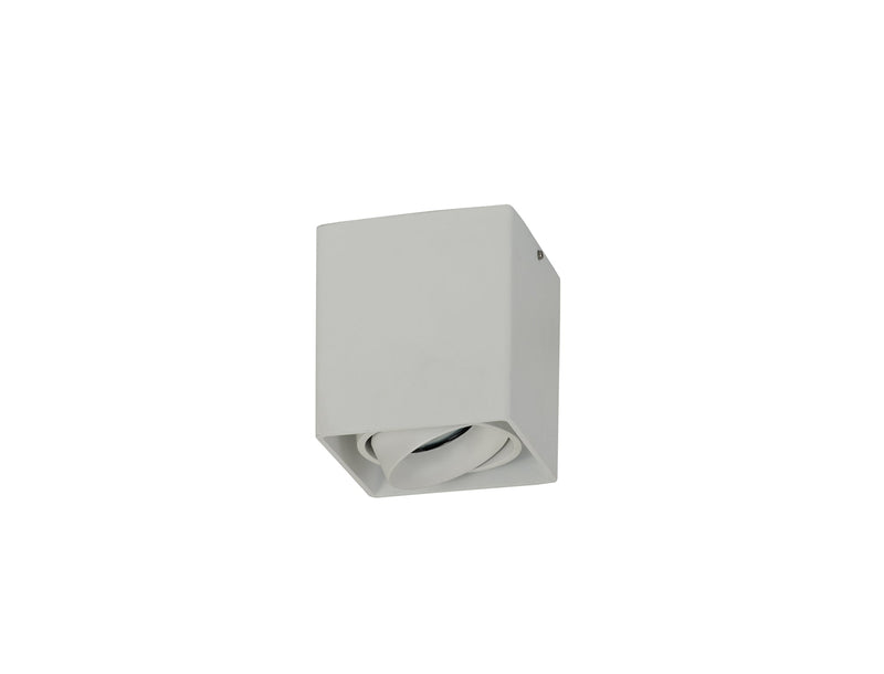 Deco Stom Adjustable Square Spotlight, 1 Light GU10, Sand White • D0473