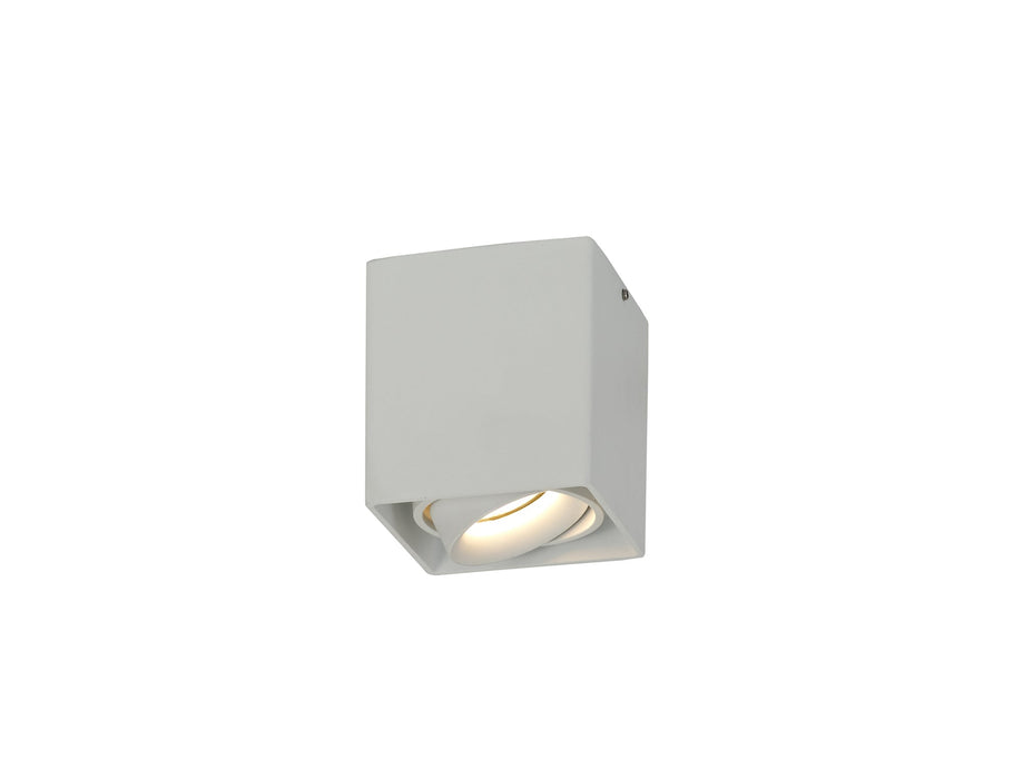 Deco Stom Adjustable Square Spotlight, 1 Light GU10, Sand White • D0473