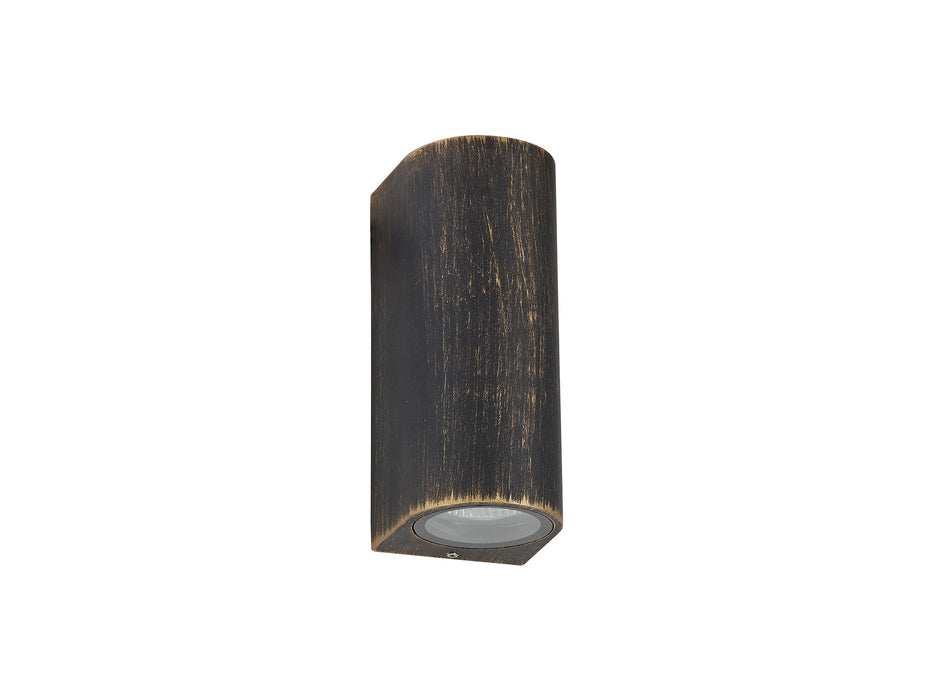 Regal Lighting SL-2075 2 Light Outdoor Wall Light Black and Gold IP54