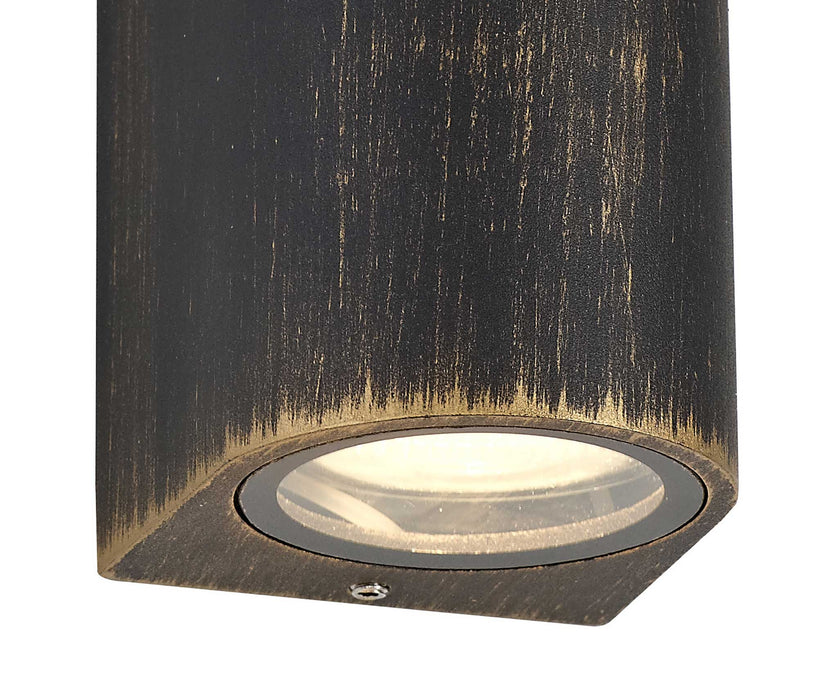 Regal Lighting SL-2075 2 Light Outdoor Wall Light Black and Gold IP54