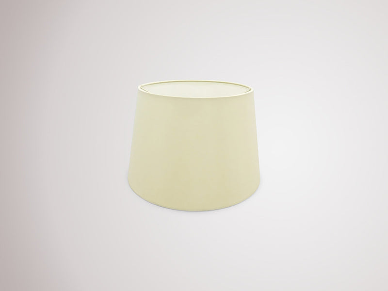 Deco Sutton Dual Mount Round Empire, 240/300 x 200mm Faux Silk Fabric Shade, Ivory Pearl/White Laminate • D0297