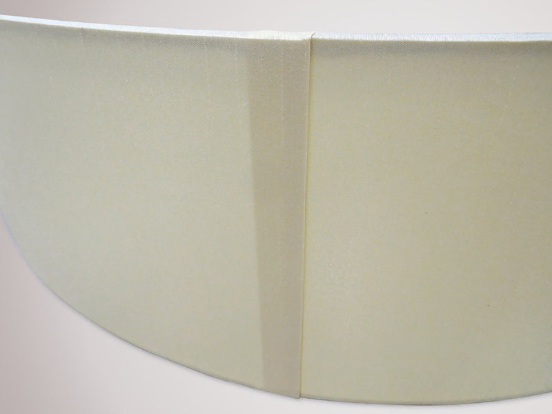 Deco Sutton Dual Mount Round Empire, 280/350 x 220mm Faux Silk Fabric Shade, Ivory Pearl/White Laminate • D0298