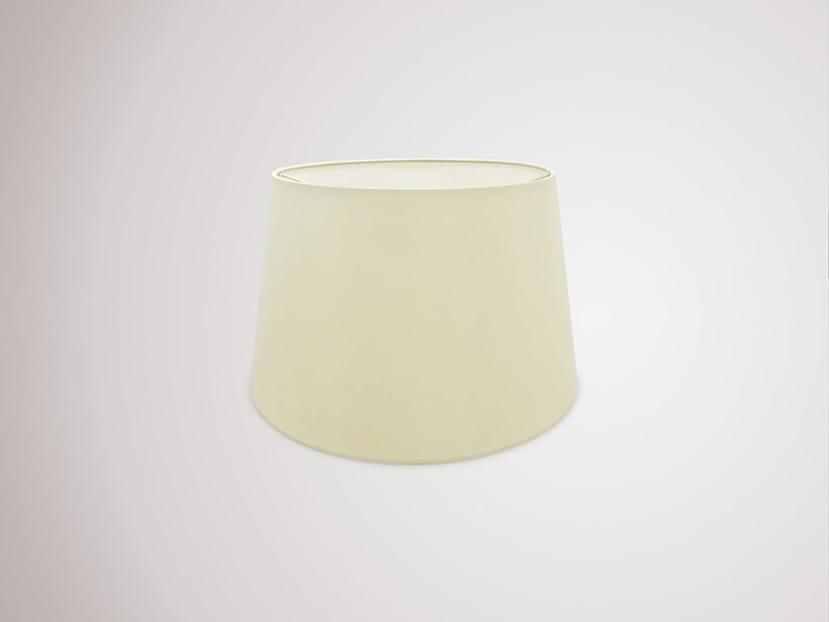 Deco Sutton Dual Mount Round Empire, 280/350 x 220mm Faux Silk Fabric Shade, Ivory Pearl/White Laminate • D0298