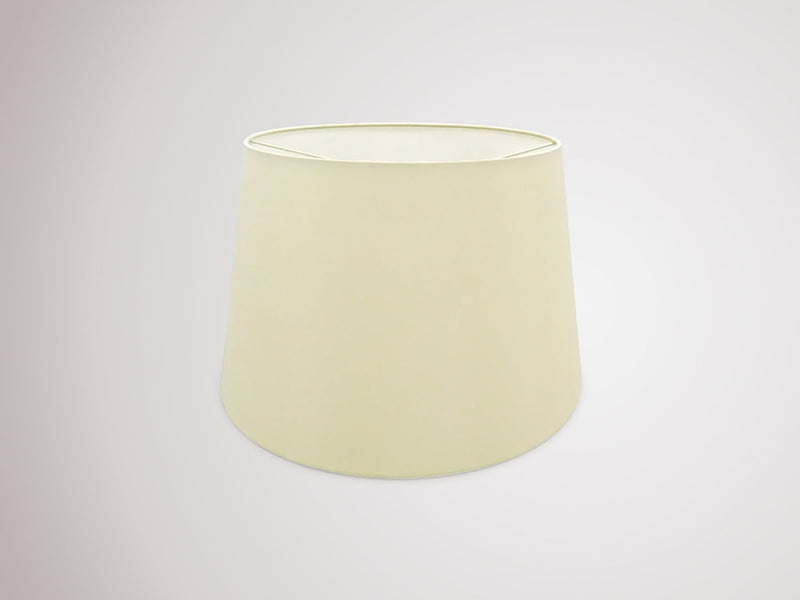 Deco Sutton Dual Mount Round Empire, 320/400 x 260mm Faux Silk Fabric Shade, Ivory Pearl/White Laminate • D0299