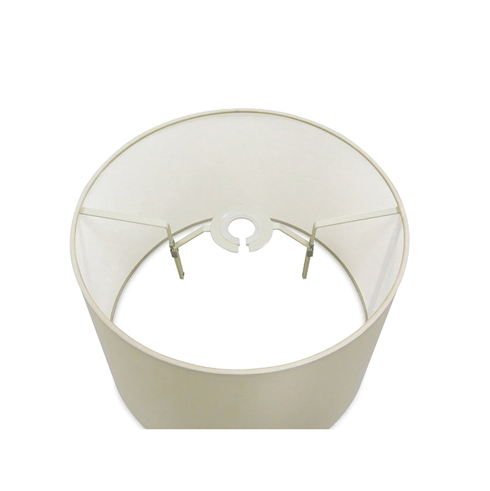 Deco Sutton Dual Mount Round Empire, 320/400 x 260mm Faux Silk Fabric Shade, Ivory Pearl/White Laminate • D0299