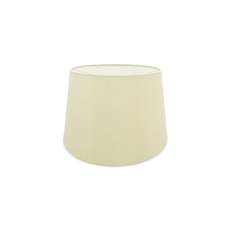 Deco Sutton Dual Mount Round Empire, 320/400 x 260mm Faux Silk Fabric Shade, Ivory Pearl/White Laminate • D0299