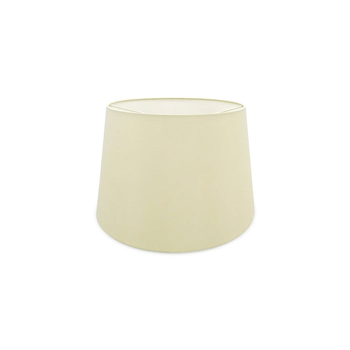 Deco Sutton Dual Mount Round Empire, 320/400 x 260mm Faux Silk Fabric Shade, Ivory Pearl/White Laminate • D0299