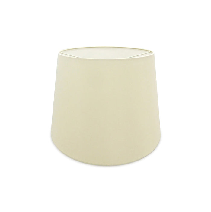 Deco Sutton Dual Mount Round Empire, 350/450 x 280mm Faux Silk Fabric Shade, Ivory Pearl/White Laminate • D0300