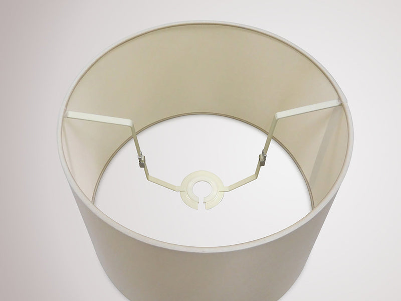 Deco Sutton Dual Mount Round Empire, 280/350 x 220mm Dual Faux Silk Fabric Shade, Nude Beige/Moonlight • D0302