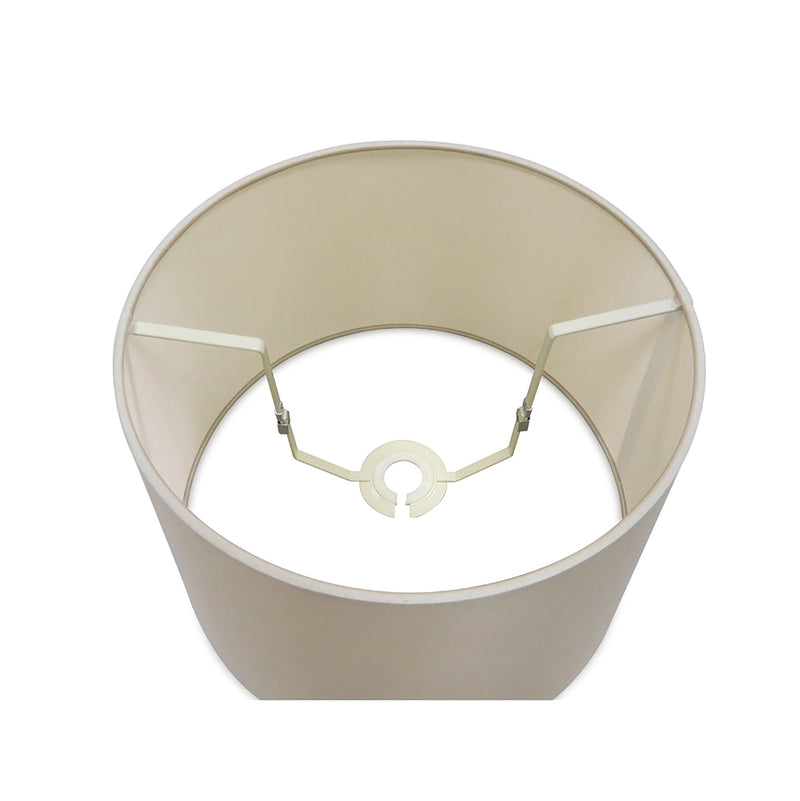 Deco Sutton Dual Mount Round Empire, 280/350 x 220mm Dual Faux Silk Fabric Shade, Nude Beige/Moonlight • D0302