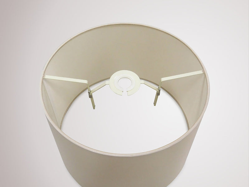 Deco Sutton Dual Mount Round Empire, 320/400 x 260mm Dual Faux Silk Fabric Shade, Nude Beige/Moonlight • D0303