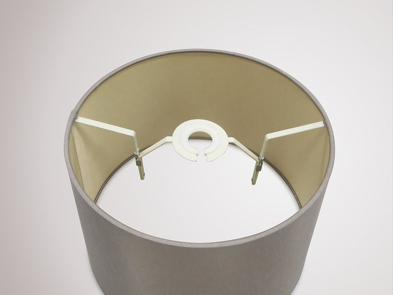 Deco Sutton Dual Mount Round Empire, 280/350 x 220mm Dual Faux Silk Fabric Shade, Taupe/Halo Gold • D0306