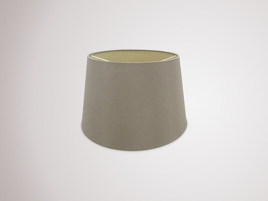 Deco Sutton Dual Mount Round Empire, 280/350 x 220mm Dual Faux Silk Fabric Shade, Taupe/Halo Gold • D0306