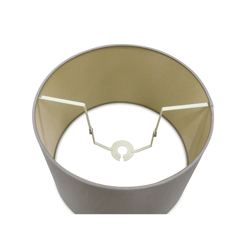 Deco Sutton Dual Mount Round Empire, 320/400 x 260mm Dual Faux Silk Fabric Shade, Taupe/Halo Gold • D0307