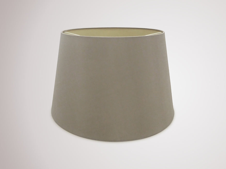 Deco Sutton Dual Mount Round Empire, 350/450 x 280mm Dual Faux Silk Fabric Shade, Taupe/Halo Gold • D0308