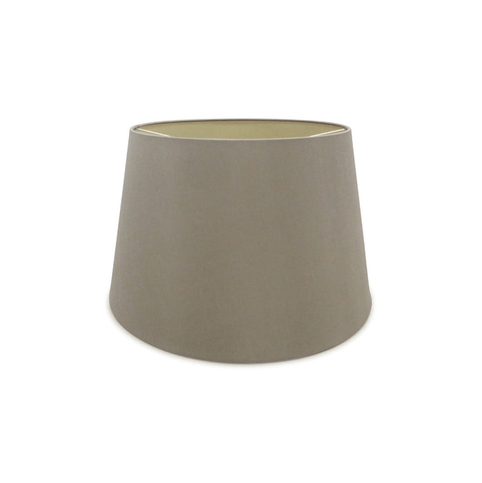 Deco Sutton Dual Mount Round Empire, 350/450 x 280mm Dual Faux Silk Fabric Shade, Taupe/Halo Gold • D0308