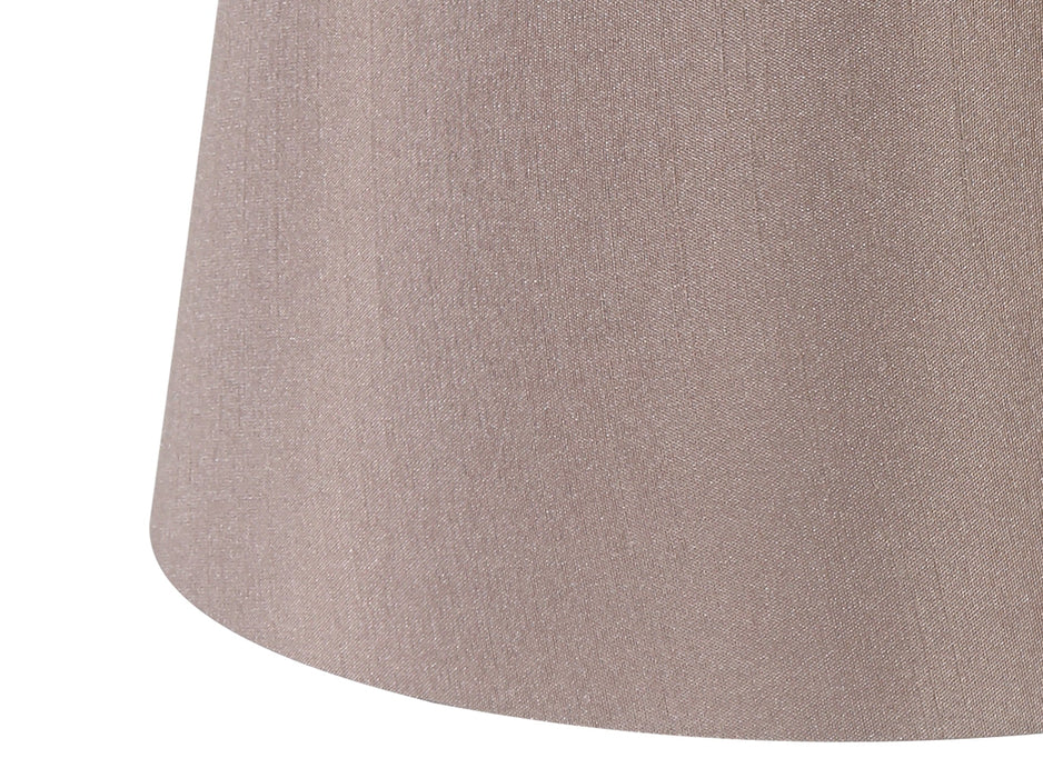 Deco Sutton Dual Mount Round Empire, 160/200 x 150mm Faux Silk Fabric Shade, Taupe/Halo Gold • D0513