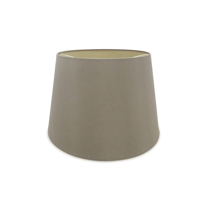 Deco Sutton Dual Mount Round Empire, 160/200 x 150mm Faux Silk Fabric Shade, Taupe/Halo Gold • D0513