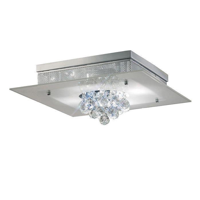 Diyas Tabitha Square Ceiling 4 Light E14 Polished Chrome/Crystal • IL31470