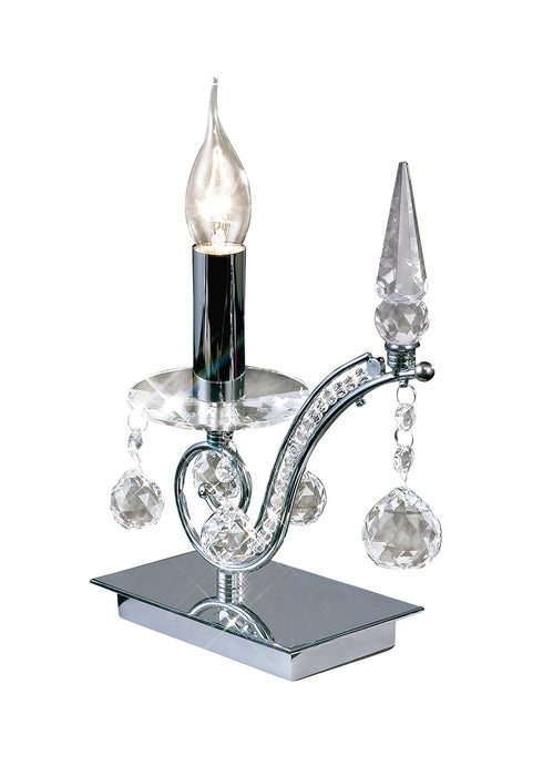 Diyas  Tara Table Lamp 1 Light E14 Polished Chrome/Crystal, NOT LED/CFL Compatible • IL30010