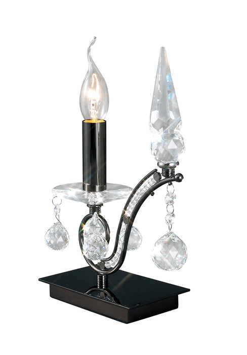 Diyas  Tara Table Lamp 1 Light E14 Black Chrome/Crystal, NOT LED/CFL Compatible • IL30030