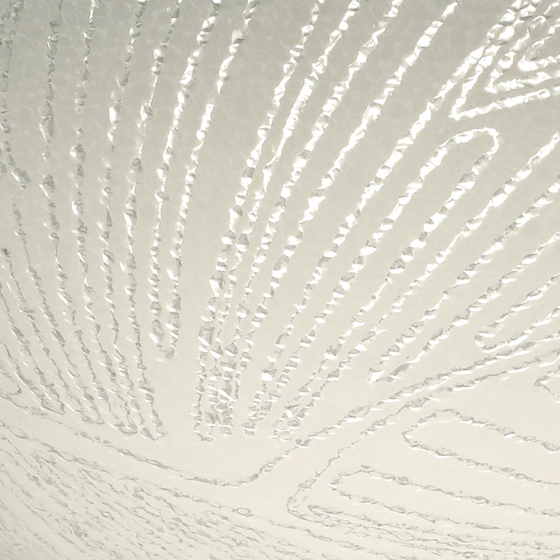 Deco Tassa 12W LED Small Flush Ceiling Light, 300mm Round, 4000K 950lm CRI80, Random Line Pattern Glass With Polished Chrome Detail • D0409