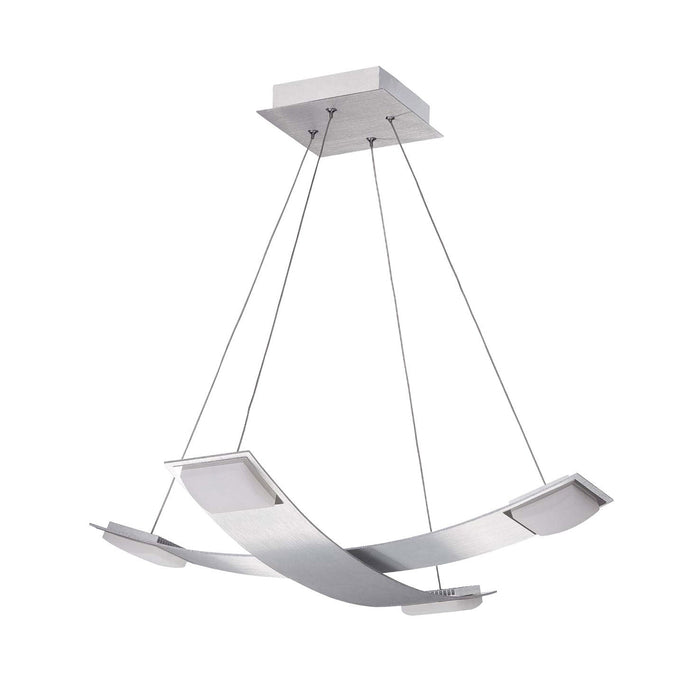 Mantra M8331 Thea Square Pendant 4 Light 28W LED 3000K, 2520lm, Satin Aluminium/Frosted Acrylic, 3yrs Warranty • M8331