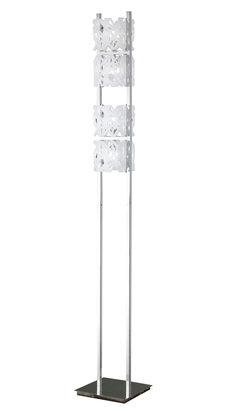 Mantra M1250 Tokio Floor Lamp 4 Light G9, Gloss White/Polished Chrome • M1250