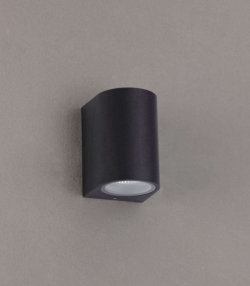 Deco Tomar Curved Wall Lamp, 1 x GU10, IP54, Sand Black • D0592