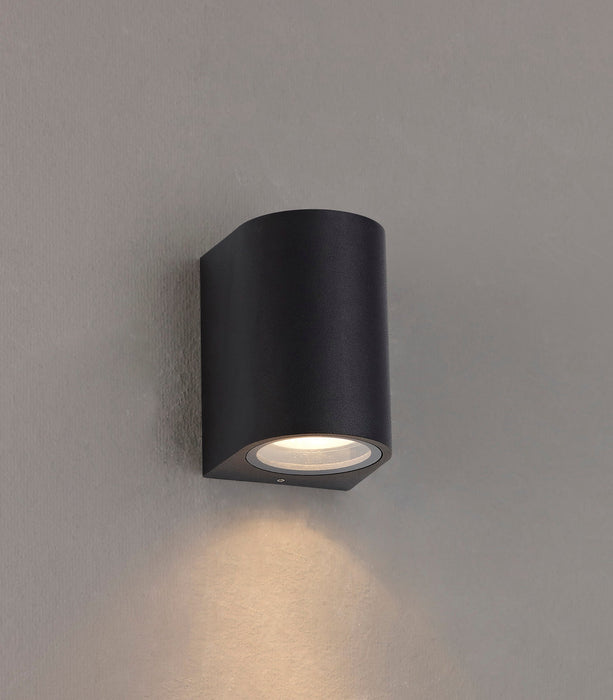Deco Tomar Curved Wall Lamp, 1 x GU10, IP54, Sand Black • D0592
